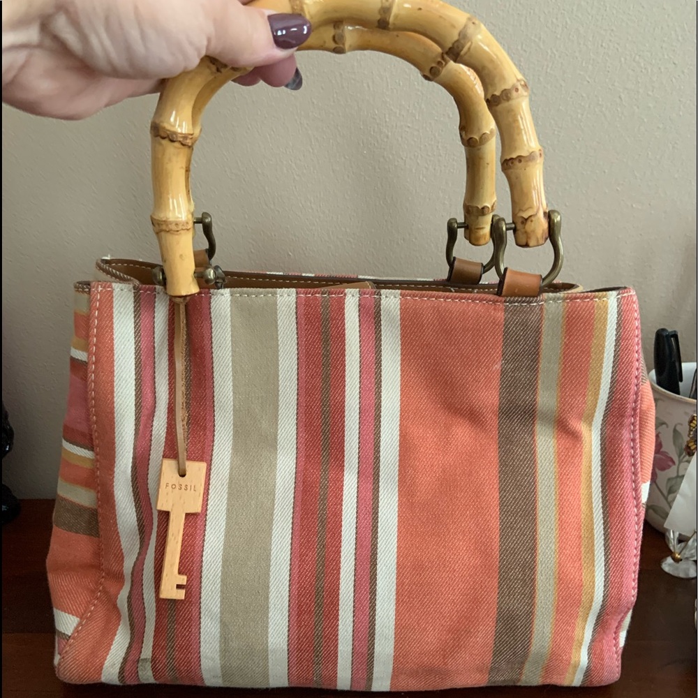 Vintage Fossil Striped Satchel